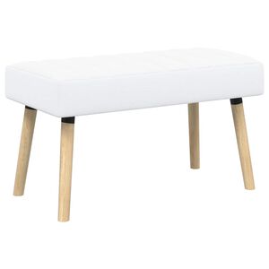 vidaXL Panchina trapuntata a canale Bianco 80 x 40 x 46 cm Tessuto