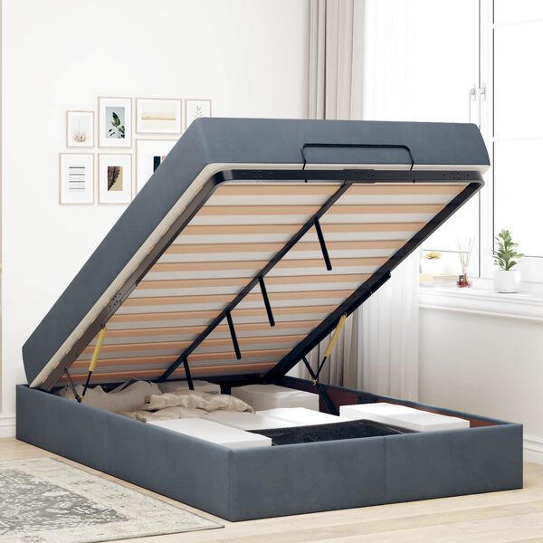 vidaXL Struttura letto con materasso 2 pcs Grigio Sfumato Velluto