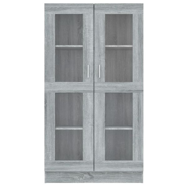vidaXL Mobile Vetrina Grigio Sonoma 82,5x30,5x150 cm Legno Multistrato