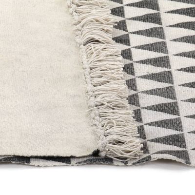 vidaXL Tappeto Kilim in Cotone 160x230 cm con Motivi Neri/Bianchi