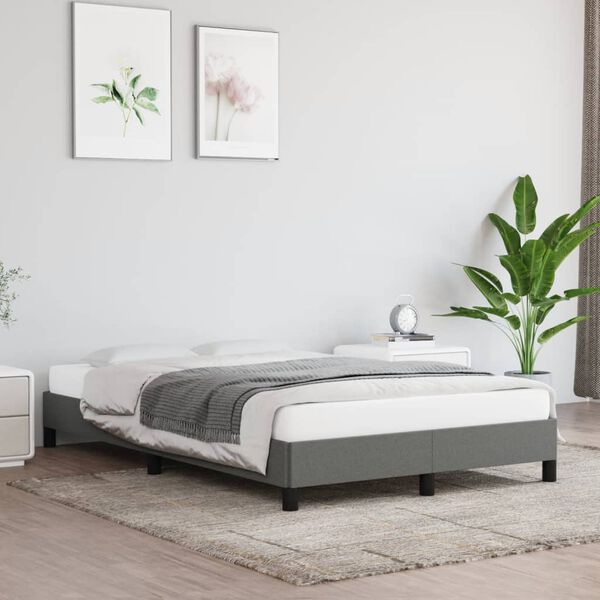 vidaXL Giroletto senza Materasso Grigio Scuro 120x190 cm in Tessuto
