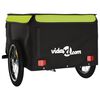 vidaXL Rimorchio da Bici Nero e Verde 45 kg in Ferro