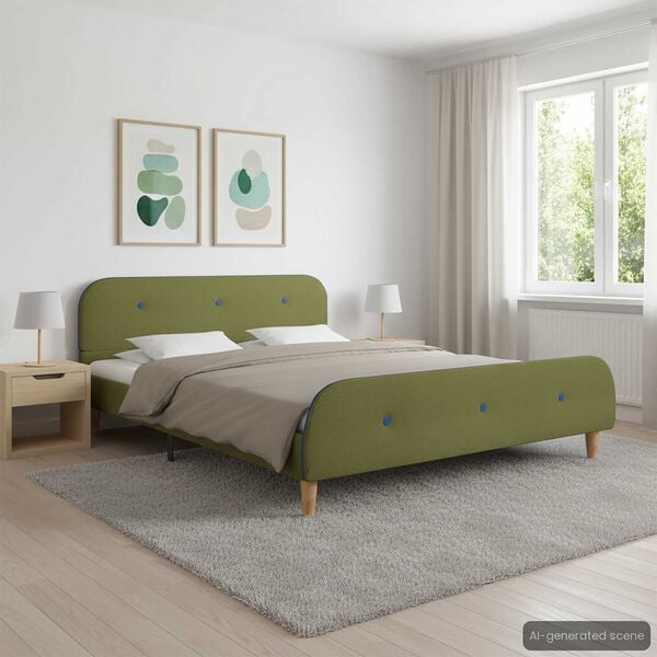 vidaXL Giroletto senza Materasso Verde 140x200 cm in Tessuto