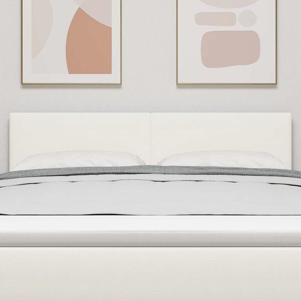 vidaXL Testiera con testiera Crema 144 cm Pelle Sintetica