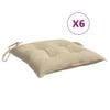 vidaXL Cuscini per Sedia 6 pz Beige 40x40x7 cm in Tessuto Oxford