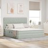 vidaXL Letto con contenitore e LED Grigio chiaro 180 x 200 cm Velluto