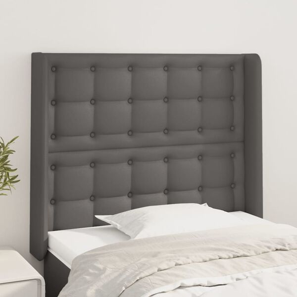 vidaXL Testiera ad Orecchio Grigio 103x16x118/128cm in Similpelle