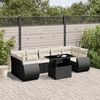 vidaXL Set Divani da Giardino con Cuscini 8 pz Nero in Polyrattan