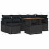 vidaXL Set Divano da Giardino con archiviazione 7 pcs Nero Poly Rattan