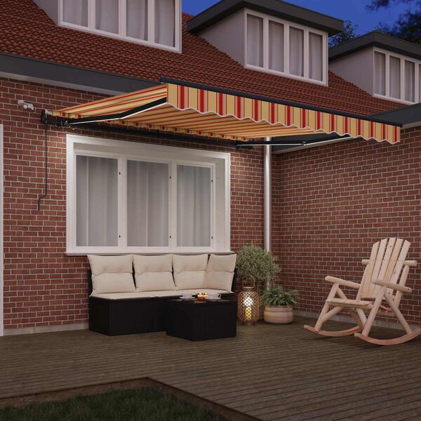 vidaXL Tessuto per Tenda Giallo e Arancione 300 x 250 cm Poliestere