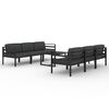 vidaXL Set Divani da Giardino 7 pz con Cuscini in Alluminio Antracite