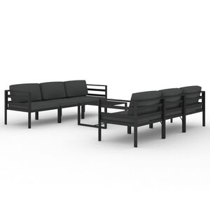 vidaXL Set Divani da Giardino 7 pz con Cuscini in Alluminio Antracite