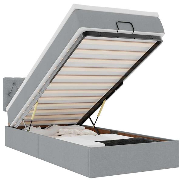 vidaXL Struttura Letto Pouf con Materasso 80x200 cm in Tessuto