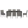 vidaXL Set da Pranzo per Giardino 9 pcs Grigio
