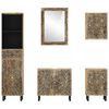 vidaXL Set Mobili da Bagno 5 pz in Legno Massello di Mango