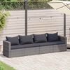 vidaXL Set Divani da Giardino 4 pz con Cuscini Grigio in Polyrattan