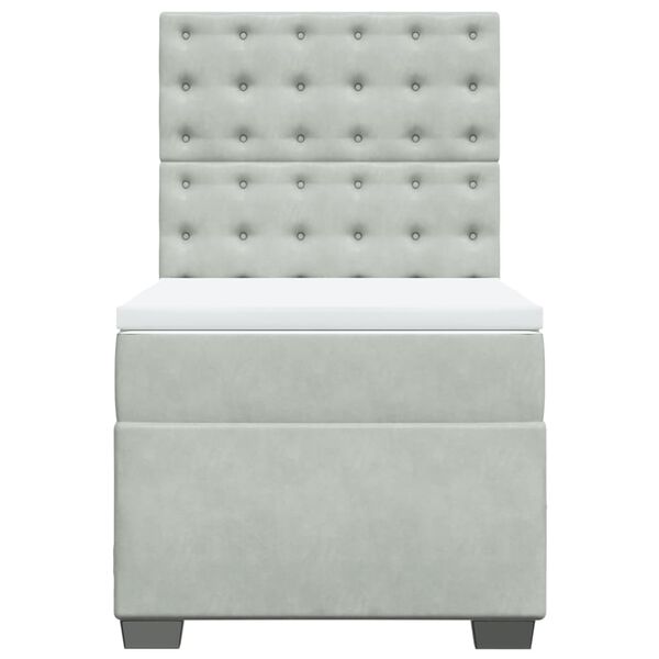 vidaXL Giroletto a Molle con Materasso Grigio Chiaro 100x200cm Velluto