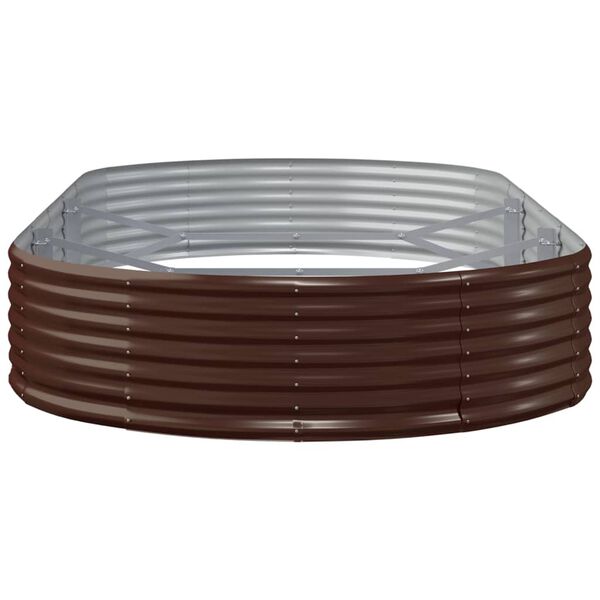 vidaXL Letto Giardino Acciaio Zincato 296x140x36 cm Marrone