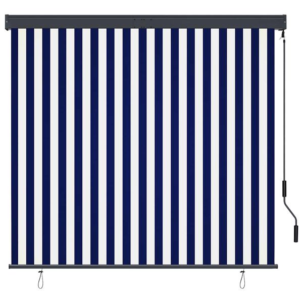 vidaXL Tenda a Rullo per Esterni 160x250 cm Blu e Bianca