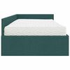vidaXL Struttura Letto Angolare con Materasso 2 pcs Verde Tessuto
