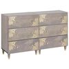 vidaXL Credenza 2 pz 60 x 33 x 75 cm Legno di mango massello Grigio