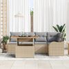 vidaXL Set Divano da Giardino 6 pcs Beige Poly Rattan