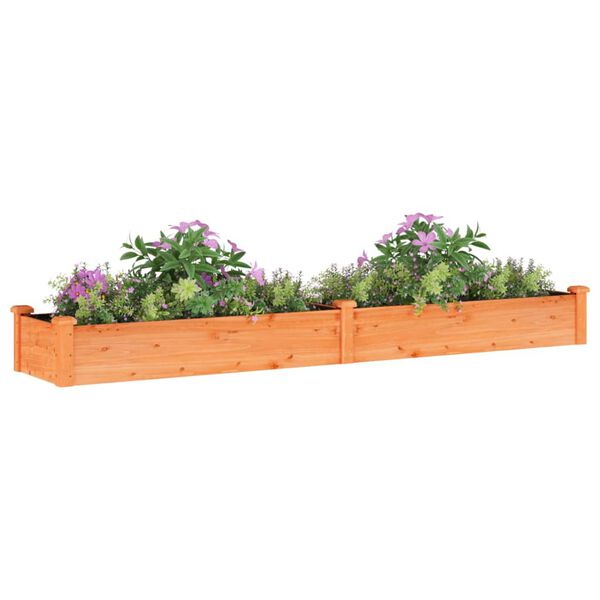 vidaXL Fioriera Giardino Fodera Marrone 240x45x25 cm Massello Abete