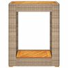 vidaXL Tavolino da Giardino Piano Legno Beige 60x40x75 cm Polyrattan