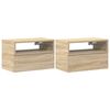 vidaXL Comodini a Muro 2 pz Rovere Sonoma 45x26x28,5 cm