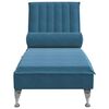 vidaXL Chaise Longue Massaggi con Cuscino a Rullo Blu in Velluto