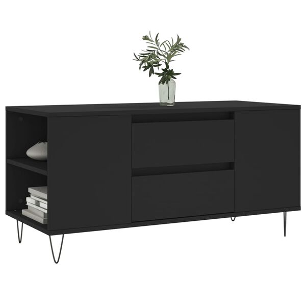 vidaXL Tavolino da Salotto Nero 102x44,5x50 cm in Legno Multistrato