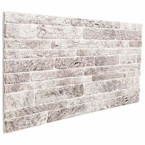 vidaXL Pannelli da parete 10 pz 100 x 50 cm Grigio chiaro e bianco