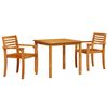 vidaXL Set da Pranzo per Giardino 3 pcs Marrone