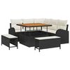 vidaXL Set Divano da Giardino 8 pz 7-Numero di posti Nero e Crema
