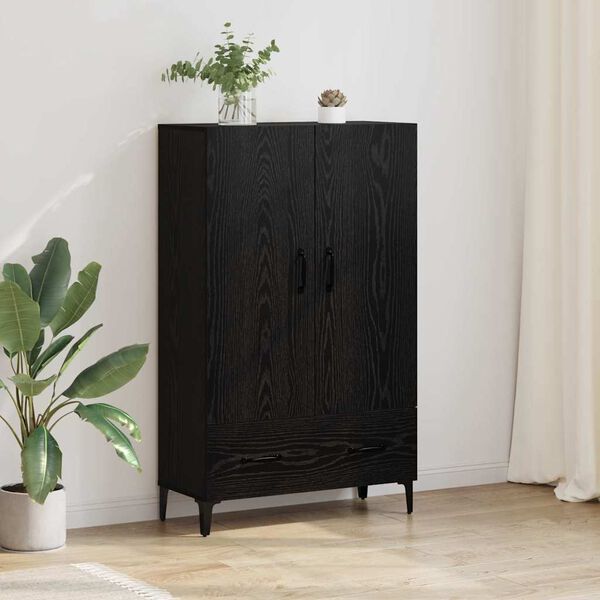 vidaXL Credenza con cassetto Rovere Nero 70 x 31 x 115 cm