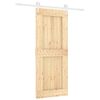 vidaXL Porta Scorrevole con Set Hardware 85x210 cm Legno Massello Pino