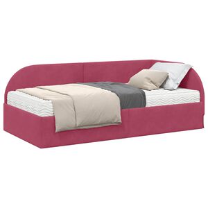 vidaXL Struttura Letto Angolare con Materasso 2 pz Rosso Vino