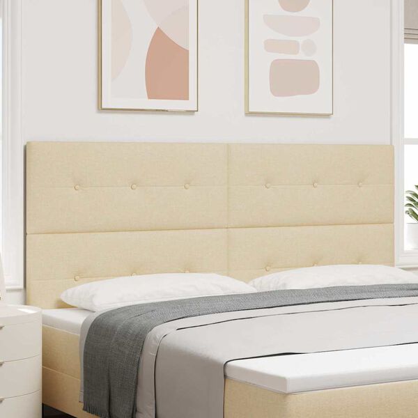 vidaXL Testiera regolabile in altezza Crema 200 cm Tessuto