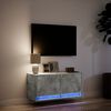 vidaXL Mobile TV a Parete con Luci LED Grigio Cemento 80x31x35 cm