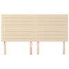 vidaXL Testiera Crema 200x5x118/128 cm Tessuto