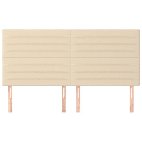 vidaXL Testiera Crema 200x5x118/128 cm Tessuto