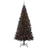 vidaXL Albero di Natale con 300 LED con supporto Nero 210 cm PVC