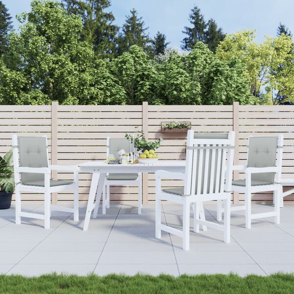 vidaXL Cuscini Sedia Schiena Bassa 4 pz Grigio M&eacute;lange 100x50x4 cm