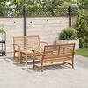 vidaXL Set Divano da Giardino 3 pcs Naturale Legno di teak solido