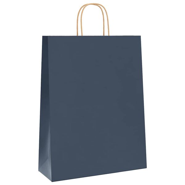 vidaXL Sacchetti di Carta 250 pz con Manici Blu 32x12x42 cm