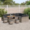 vidaXL Set Divano da Giardino con cuscino con cuscino 13 pcs Grigio