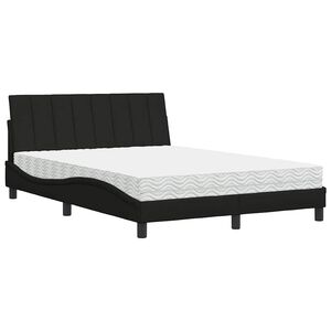 vidaXL Letto con Materasso Hanko Nero 120x200 cm in Tessuto