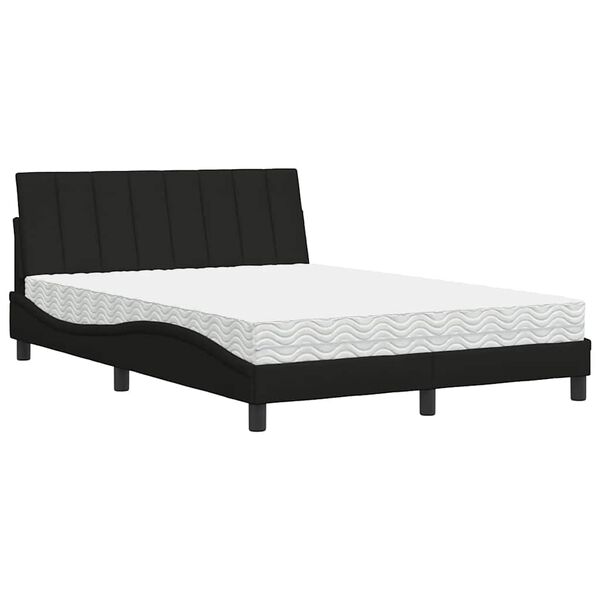vidaXL Letto con Materasso Hanko Nero 120x200 cm in Tessuto