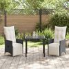 vidaXL Set da Pranzo per Giardino con cuscino 3 pcs Nero Poly Rattan