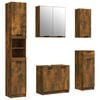 vidaXL Set Mobili da Bagno 5 pz Rovere Fumo in Legno Multistrato